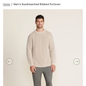 Barefoot Dreams Men’s Sunbleached Ribbed Pullover sweater